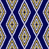 blauw geel meetkundig etnisch patroon illustratie ontwerp foto
