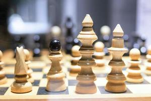 schaken bedrijfsconcept, leiderschap en succes foto