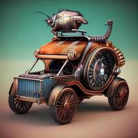 mechanisch suv auto . steampunk stijl dier foto