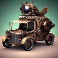 mechanisch suv auto . steampunk stijl dier foto