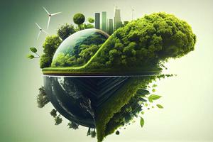 groen energie, duurzame industrie. milieu, sociaal, en zakelijke bestuur concept foto