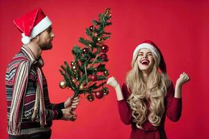 blij Mens en vrouw Kerstmis emoties nieuw jaar vakantie foto