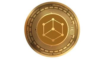 3d geven gouden bibox token bix cryptogeld munt symbool dichtbij omhoog foto