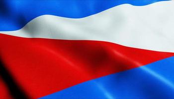 3d geven golvend Tsjechisch stad vlag van lukov detailopname visie foto