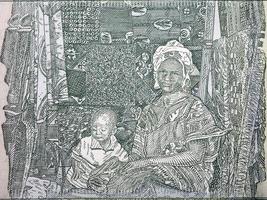 markt vrouw en haar kind van liberaal geld foto