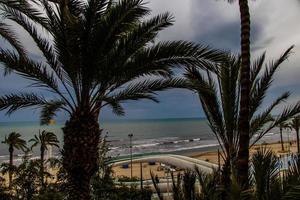 landschap van alikaan kust landschap Aan een bewolkt dag foto