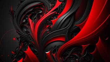 3d abstract rood en zwart achtergrond door ai gegenereerd kan worden gebruik net zo facebook Hoes foto