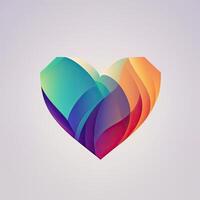 generatief ai illustratie van een hart vorm logo foto