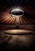 leeg circus arena. circus prestatie locatie. ai gegenereerd foto