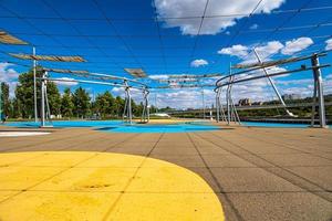 landschap van zaragoza expo in Spanje met modern architectuur foto