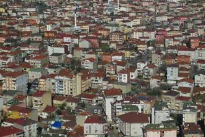 hoog hoek visie van woningen gebouwen in Istanbul stad foto