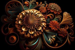 abstract bloemen ontwerp . ai gegenereerd foto