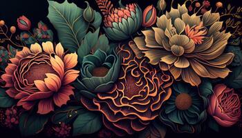 abstract bloemen ontwerp . ai gegenereerd foto