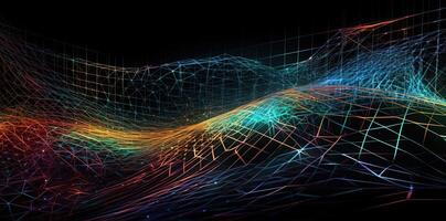 tech achtergrond met een draad gaas, in de stijl van futuristische digitaal kunst, digitaal, illustratie generatief ai foto