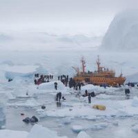 avontuur wetenschappelijk expeditie in antarctica generatief ai foto