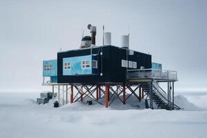 beeld van antarctica wetenschap station Onderzoek station generatief ai foto