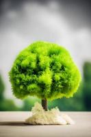 vergroening voor een duurzame toekomst verminderen co2 uitstoot door hernieuwbaar energie voor een gezonder ecologie en een koeler planeet Aan aarde dag foto