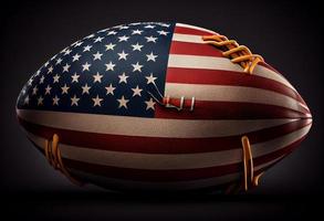 Amerikaans Amerikaans voetbal Aan de Amerikaans vlag. genereren ai foto