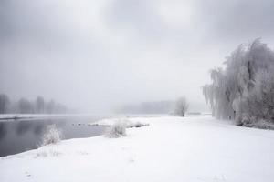 sneeuw winter landschap. genereren ai foto