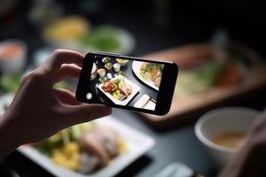 huis smartphone foto voedsel. genereren ai