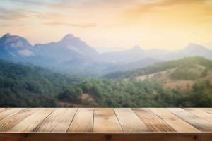 houten tafel achtergrond. genereren ai foto