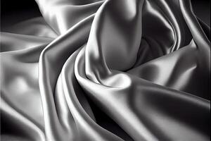 generatief ai illustratie van zacht zilver kleding stof foto