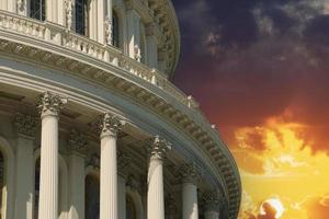 Washington dc Capitol detail Bij zonsondergang foto