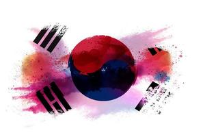 Zuid-Korea waterverf geschilderd vlag foto