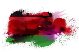 Malawi waterverf geschilderd vlag foto