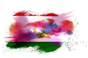 Tadzjikistan waterverf geschilderd vlag foto