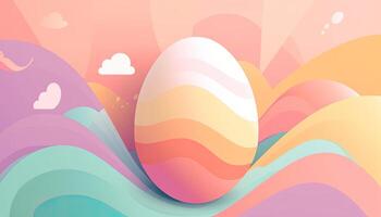 schattig Pasen eieren met kleurrijk pastel illustraties. Pasen eieren, kleurrijk en mooi. achtergrond met ruimte voor kopiëren, tekst, uw woorden, of ontwerp. generatief ai. foto