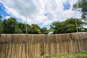 jute- vezel zijn gehouden hangen Aan voor zon drogen Bij madhabdi, narsingdi, bangladesh. foto