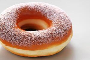 detailopname donut met suiker, generatief ai foto