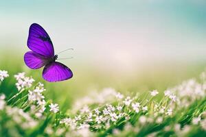 een mooi vlinder in de tuin met ai gegenereerd foto