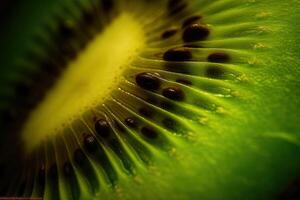 generatief ai, macro vers kiwi getextureerde achtergrond foto