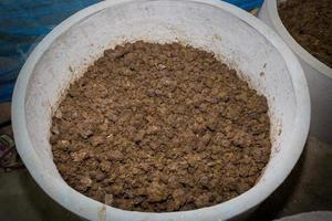 vermicompost is wezen vervaardigd plaatselijk in groot containers van cement Bij chuadanga, bangladesh. foto