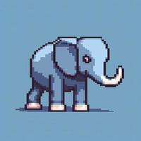 8-bits minimalistische tekenfilm olifant, pixel kunst, genereren ai foto