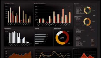 analist werken Aan bedrijf analytics dashboard gegenereerd ai foto