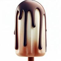 detailopname ijs lollie met chocola topping. generatief ai foto