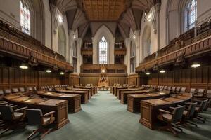 interieur van de parlement. ai gegenereerd foto