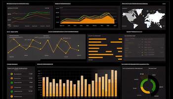 analist werken Aan bedrijf analytics dashboard gegenereerd ai foto