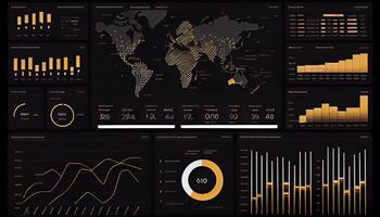 analist werken Aan bedrijf analytics dashboard gegenereerd ai foto