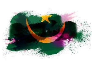 mauritania waterverf geschilderd vlag foto