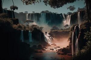 iguazu waterval in Argentinië, zuiden Amerika. generatief ai. foto