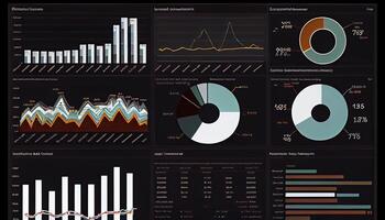 analist werken Aan bedrijf analytics dashboard gegenereerd ai foto