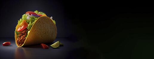 taco's snel voedsel Product vitrine voor voedsel fotografie ai gegenereerd foto