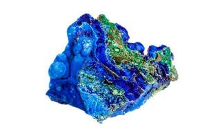 macro mineraal steen malachiet met azuriet Aan wit achtergrond foto