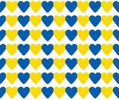 naadloos patroon gemaakt van oekraïens vlag kleur harten foto