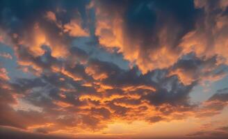 een hemel- canvas, de kunstenaarstalent van de avond lucht, lucht vervanging - generatief ai technologie foto