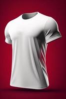 t-shirt model. wit blanco t-shirt voorkant keer bekeken. mannetje kleren vervelend Doorzichtig aantrekkelijk kleding t-shirt modellen. foto